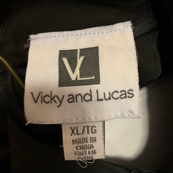 Starry XL formal dress- cap sleeve black bodice and black/copper A-line skirt - Picture 5 of 5